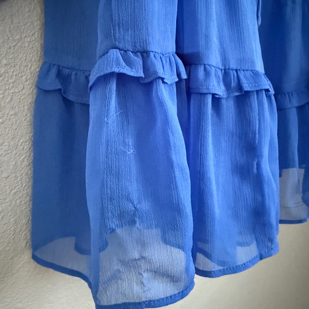 Chic Royal Blue Mini Rouch Dress - Picture 5 of 7